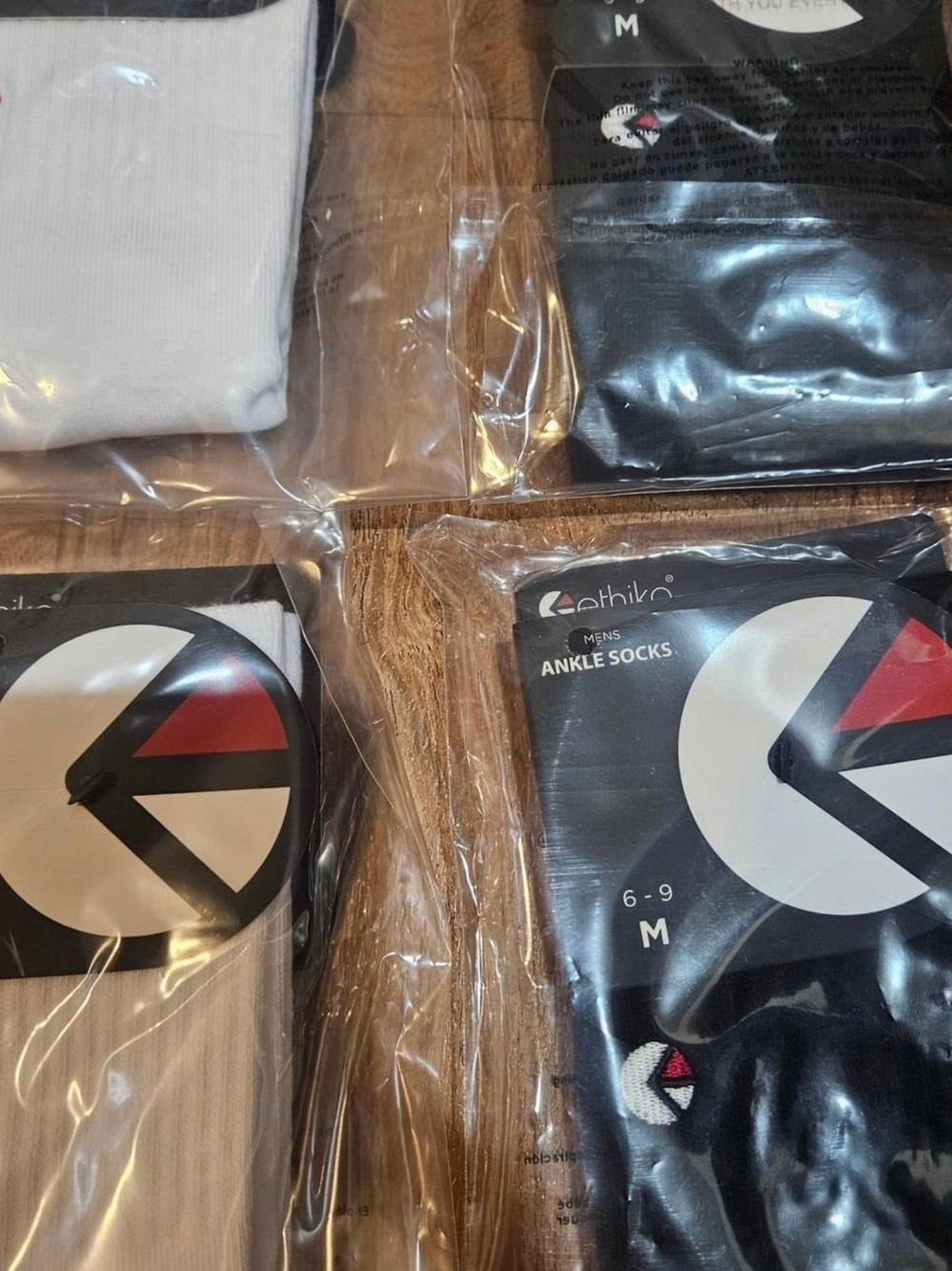 ethika Black and White Men's Ankle Socks Pack 4 Pack